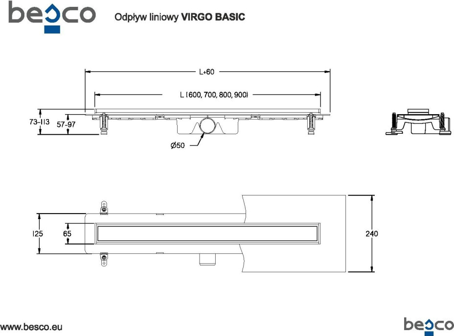 Odtokový žľab VIRGO BASIC DUO