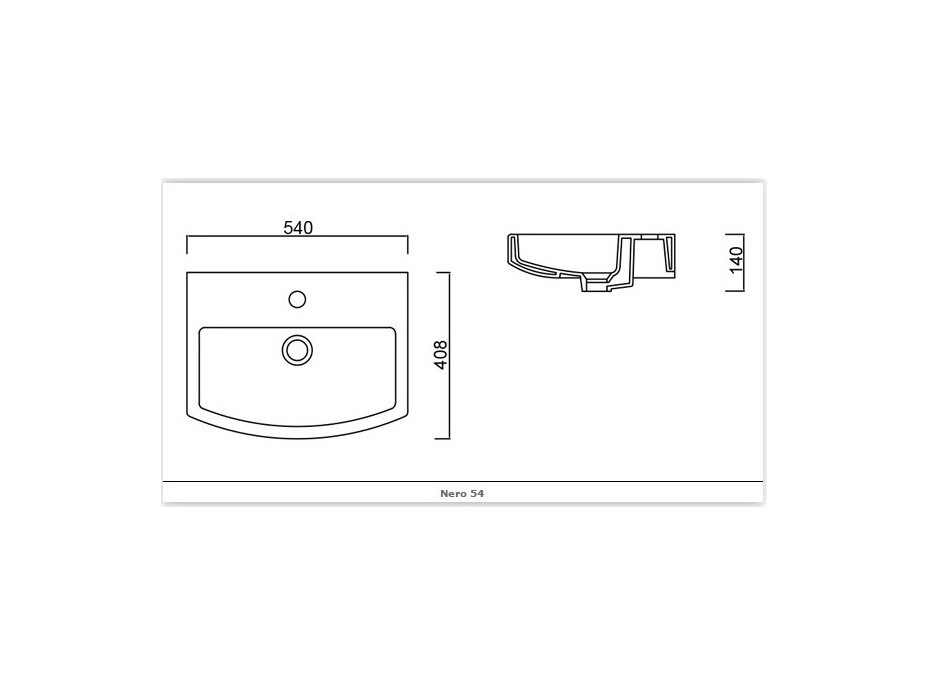 Keramické umývadlo NERO 54