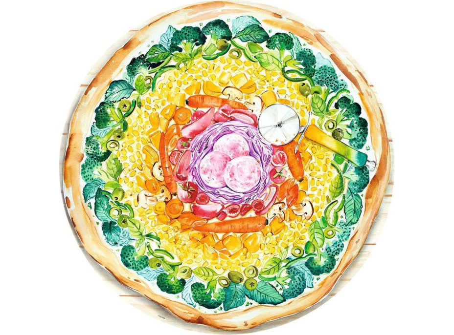 RAVENSBURGER Okrúhle puzzle Kruh farieb: Pizza 500 dielikov