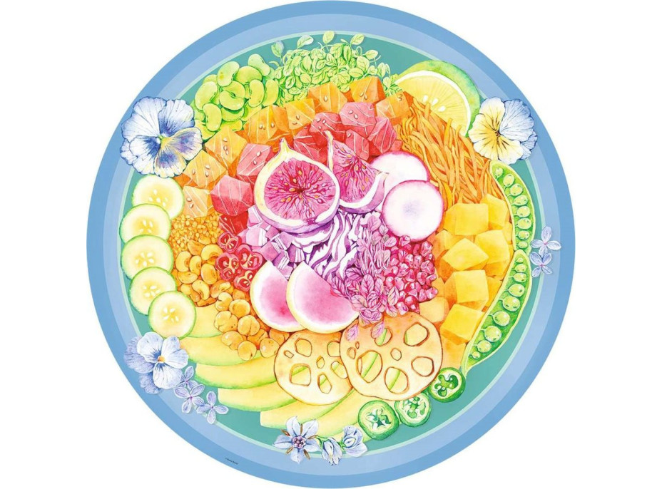 RAVENSBURGER Okrúhle puzzle Kruh farieb: Poke Bowl 500 dielikov