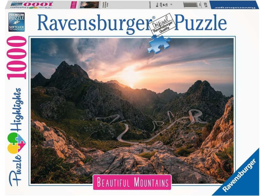 RAVENSBURGER Puzzle Dych vyrážajúce hory: Pohorie Serra de Tramuntana, Malorka 1000 dielikov