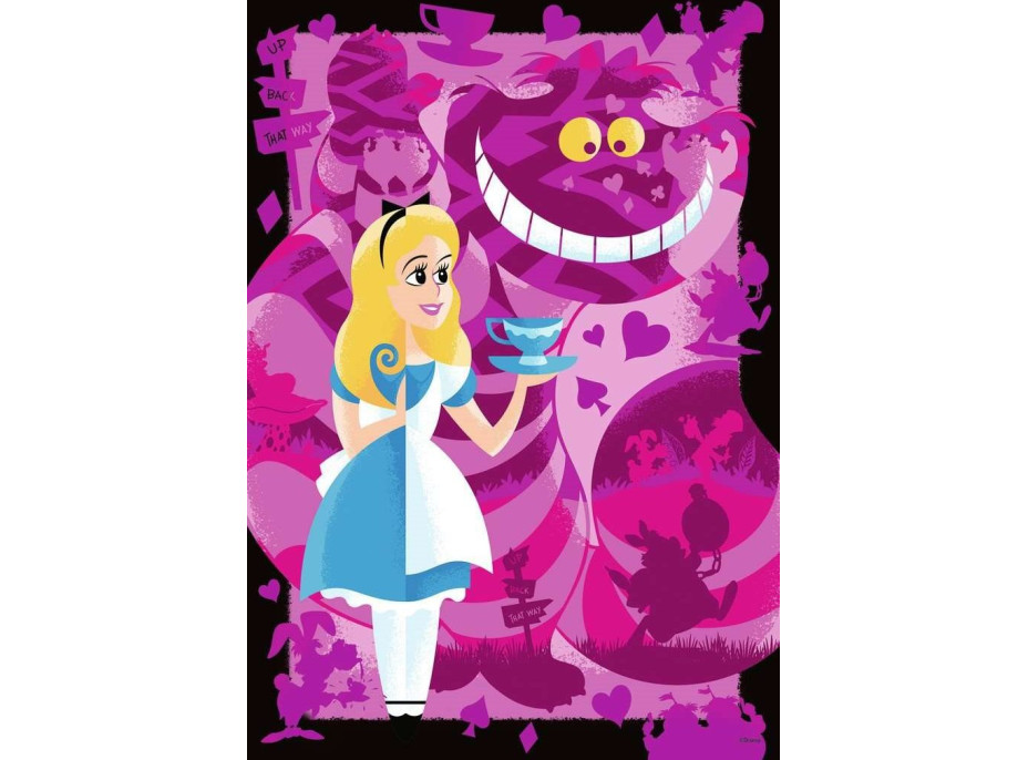 RAVENSBURGER Puzzle Disney 100 rokov: Alenka v ríši divov 300 dielikov