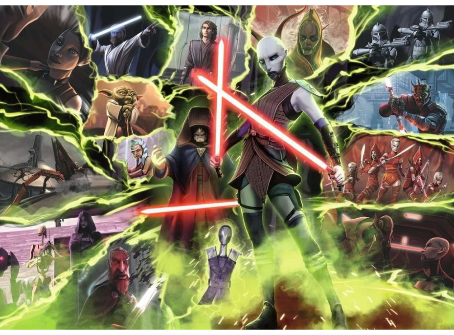 RAVENSBURGER Puzzle Star Wars Záporáci: Asajj Ventress 1000 dielikov