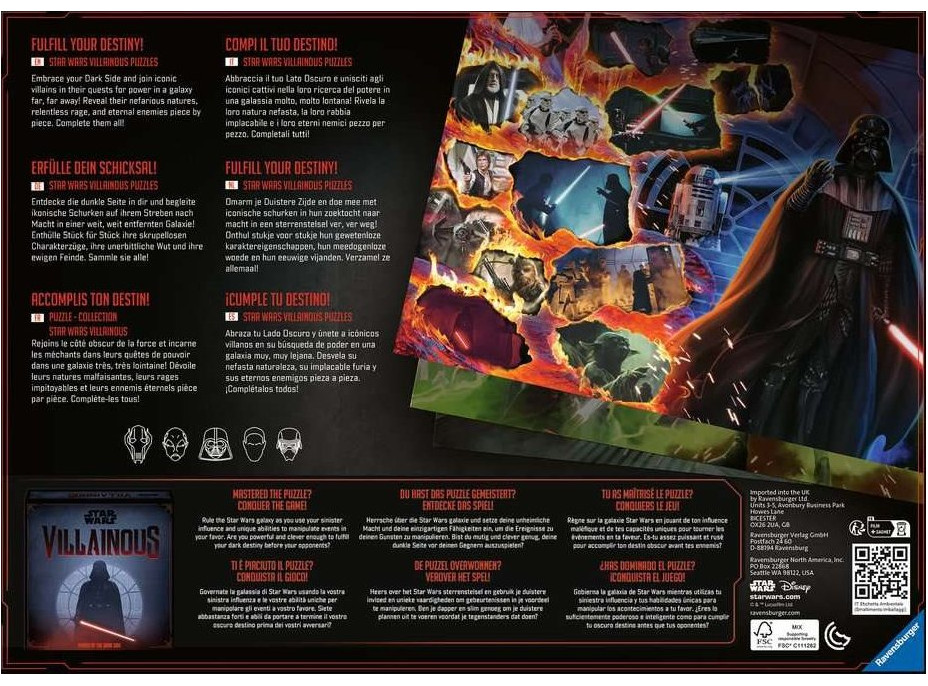 RAVENSBURGER Puzzle Star Wars Záporáci: Asajj Ventress 1000 dielikov