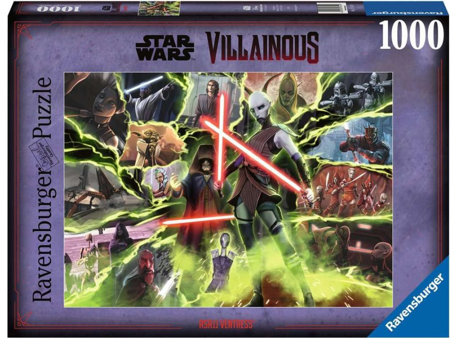 RAVENSBURGER Puzzle Star Wars Záporáci: Asajj Ventress 1000 dielikov
