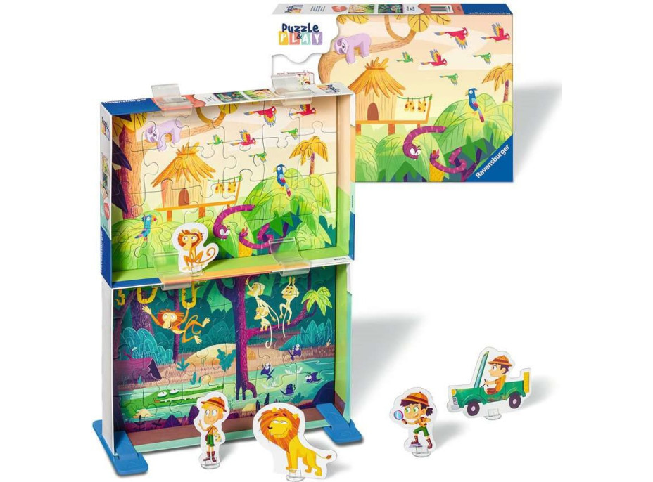RAVENSBURGER Puzzle&Play: Dobrodružstvo v džungli 2x24 dielikov