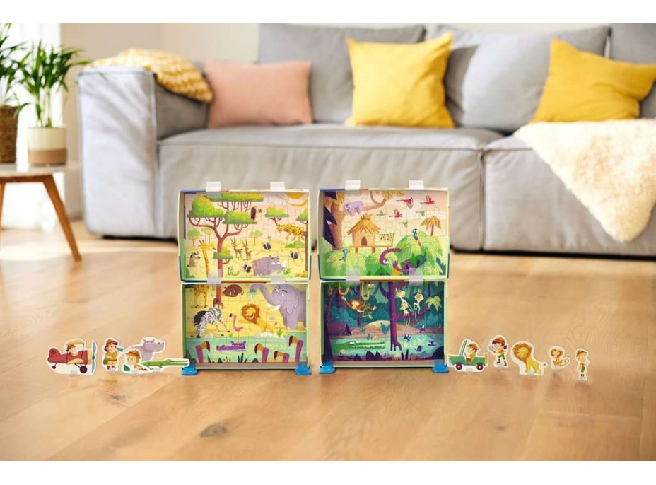 RAVENSBURGER Puzzle&Play: Dobrodružstvo v džungli 2x24 dielikov