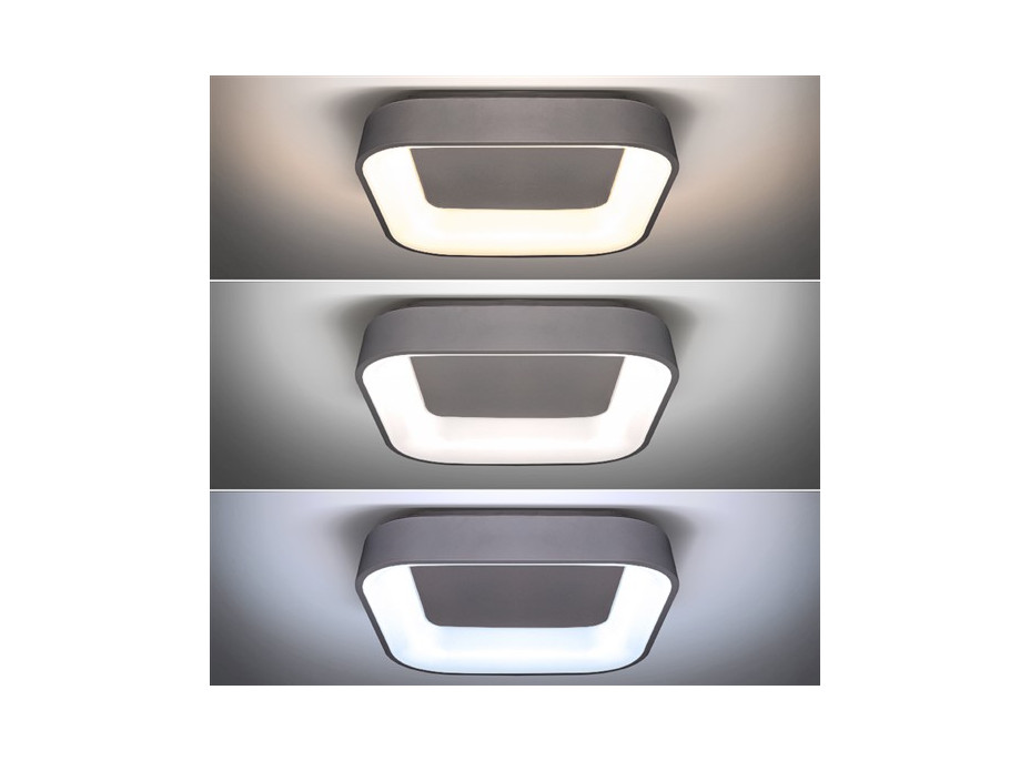 Stropné LED svietidlo Treviso - 48W - 2880lm - s diaľkovým ovládaním - šedé