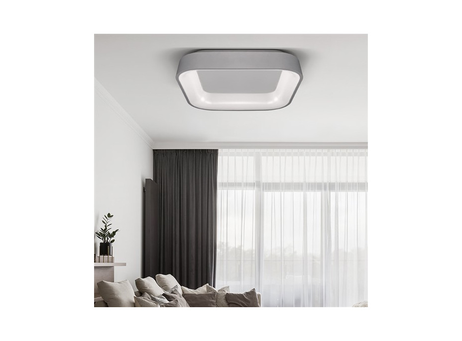 Stropné LED svietidlo Treviso - 48W - 2880lm - s diaľkovým ovládaním - šedé