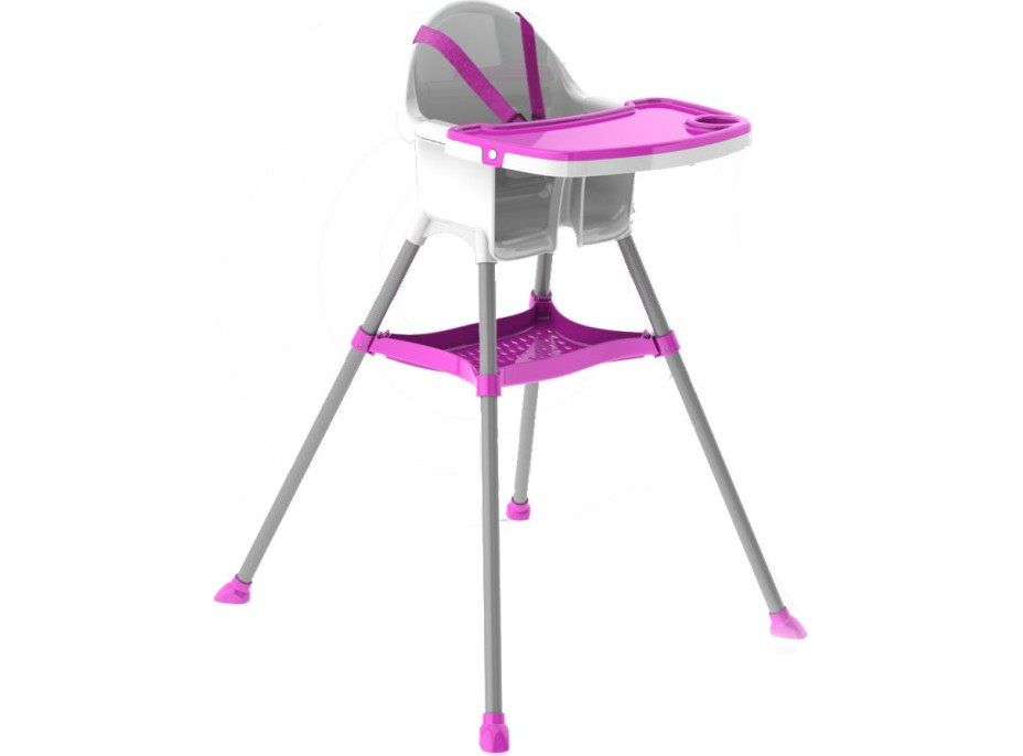 DOLONI Jedálenská stolička bielo-fialová