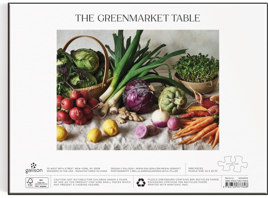 GALISON Puzzle Stôl na Zeleninovom trhu 1500 dielikov