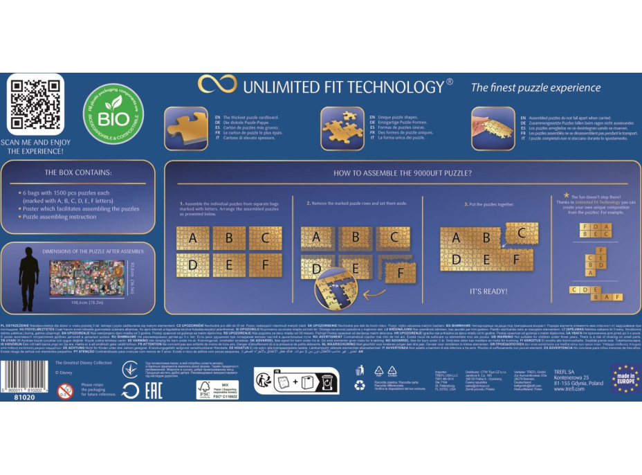 TREFL Puzzle UFT Disney: V priebehu rokov 9000 dielikov