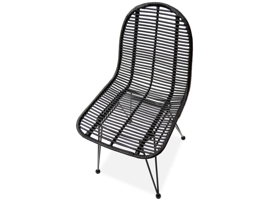 Ratanová stolička RUTA - čierna