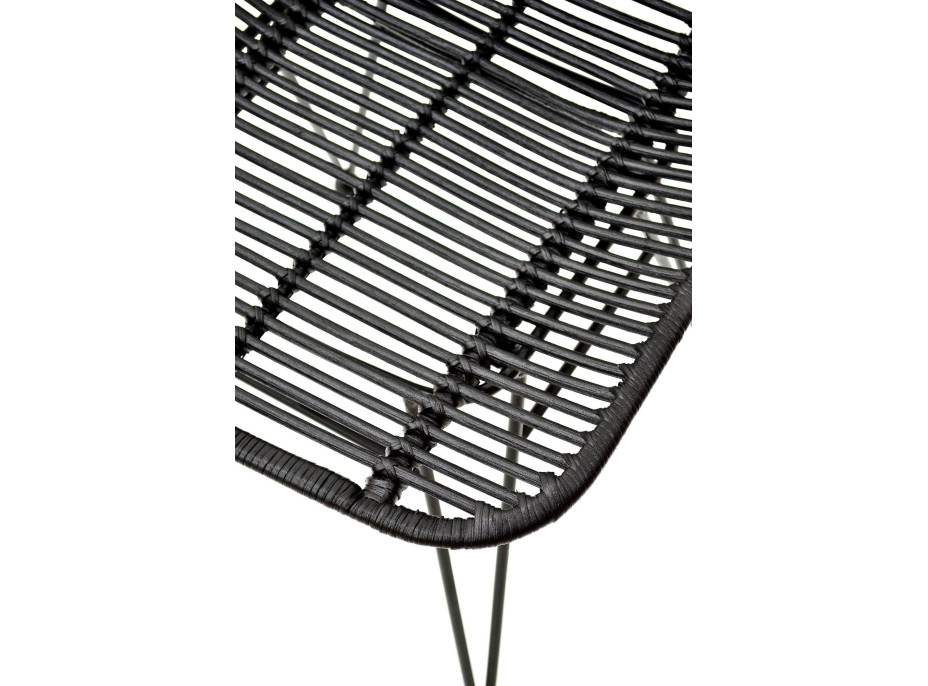 Ratanová stolička RUTA - čierna