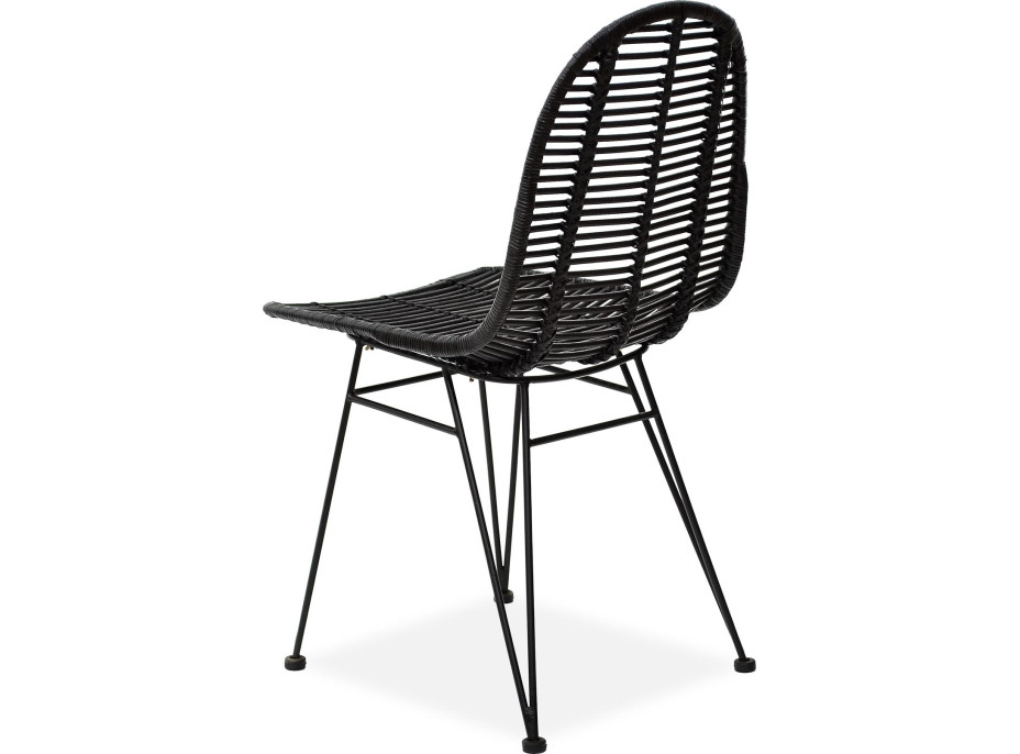 Ratanová stolička RUTA - čierna