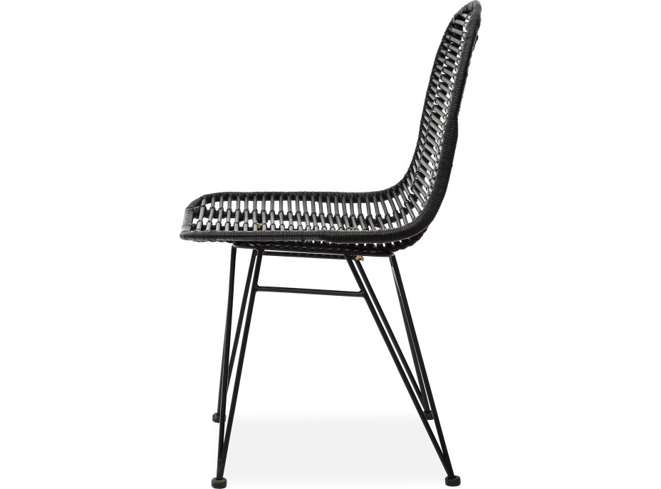 Ratanová stolička RUTA - čierna