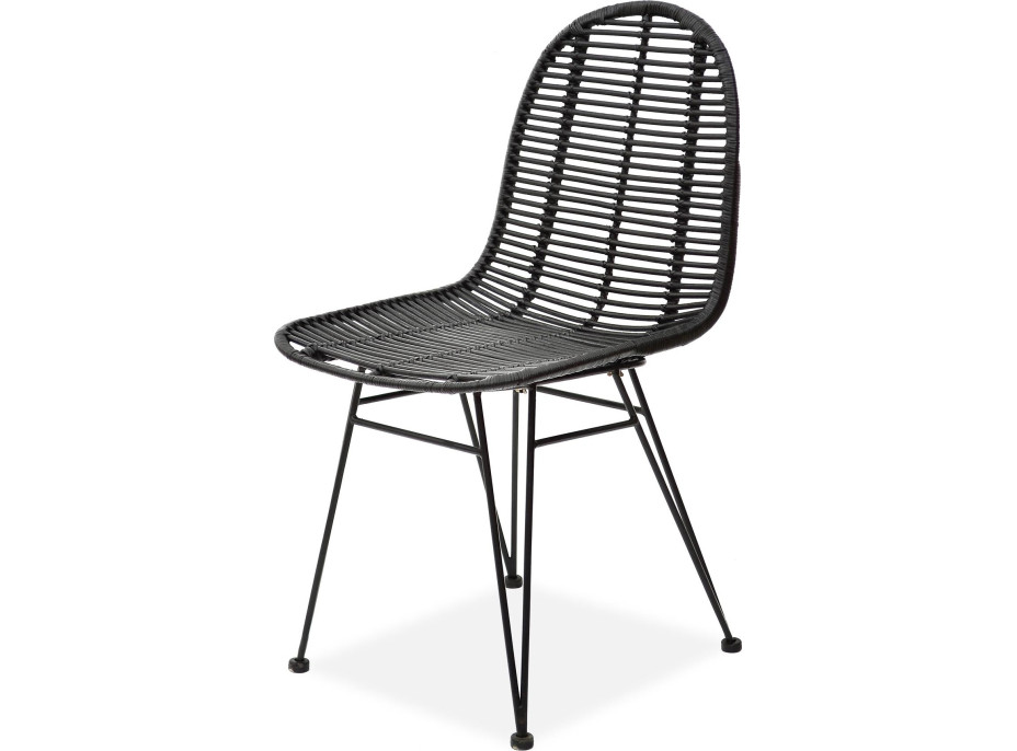 Ratanová stolička RUTA - čierna