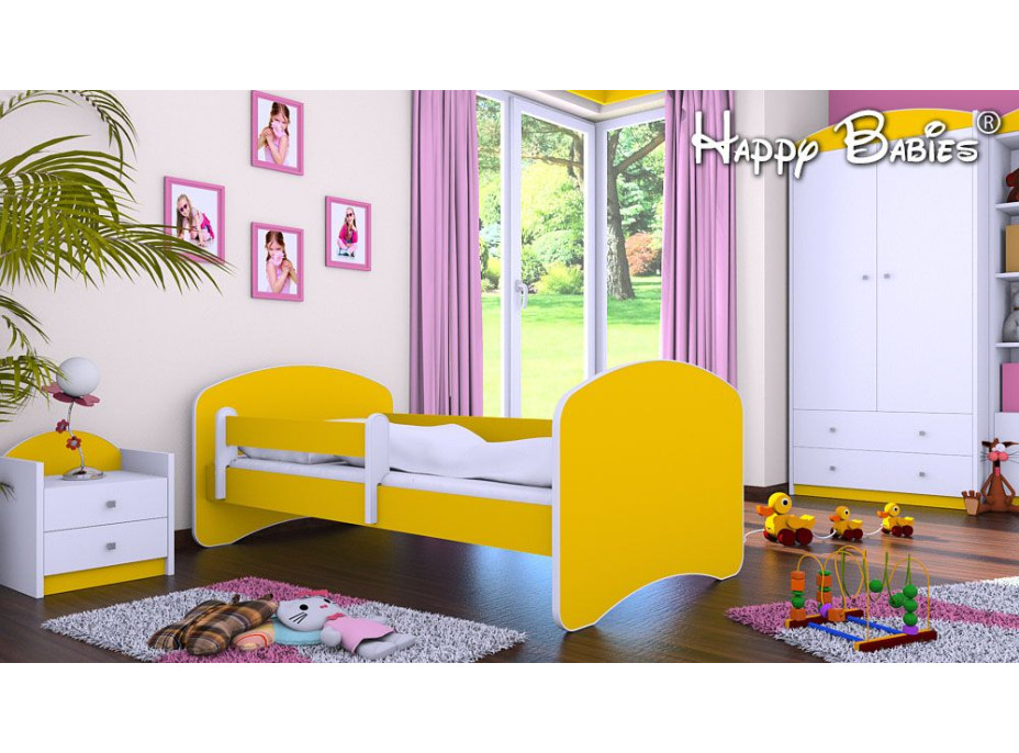 Detská posteľ 180x90 cm - ŽLTÁ