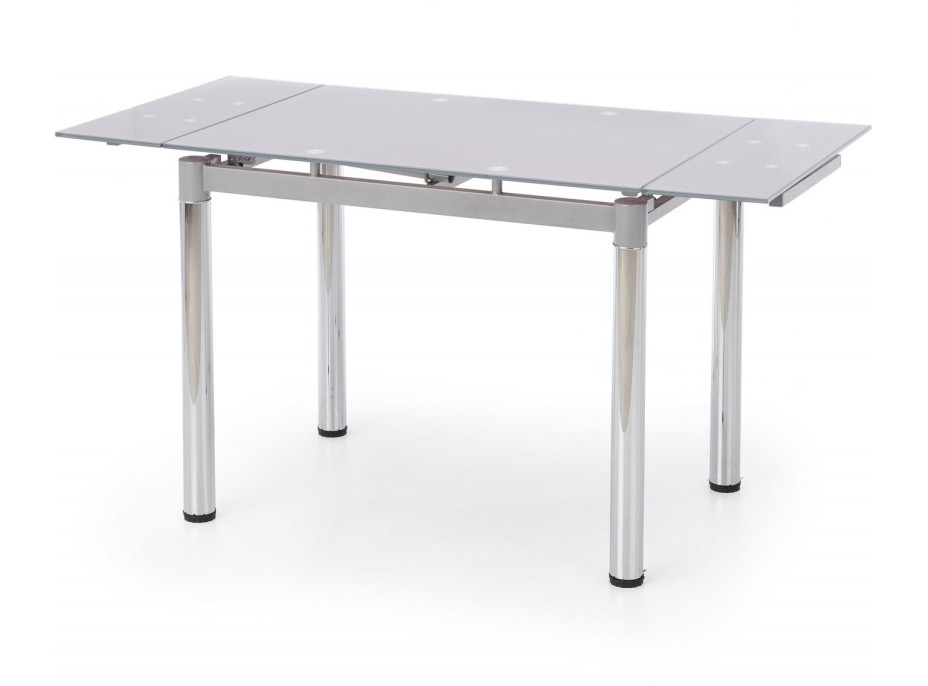Jedálenský stôl LOGY - 96(142)x70x75 cm - rozkladací - sklo/chrómový