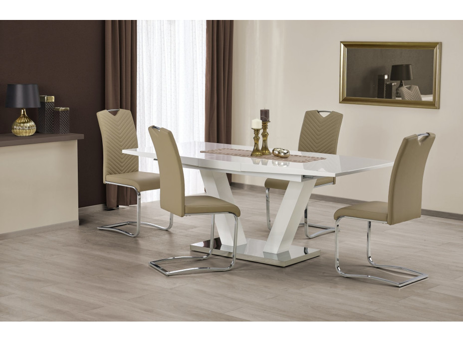 Jedálenský stôl VÍZIA 160(200)x90x76 cm - rozkladací - biely