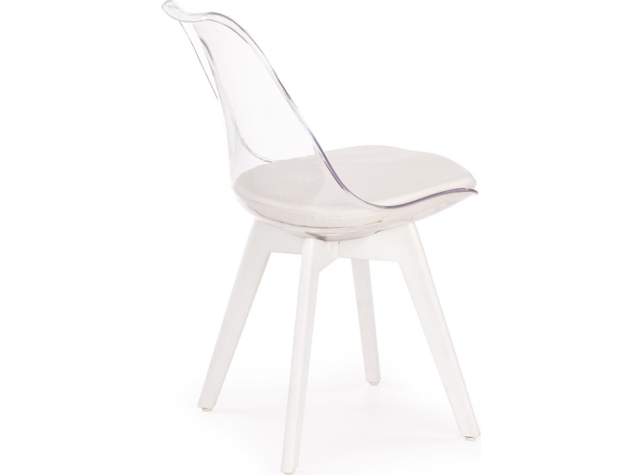 Jedálenská stolička VIVIANA - bezfarebná / biela