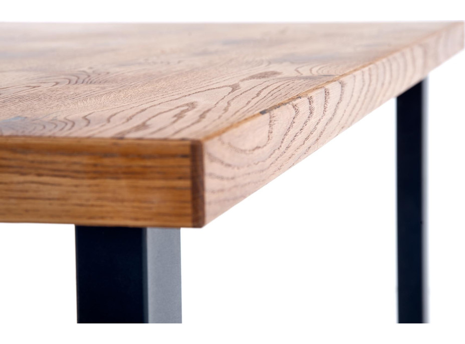 Jedálenský stôl HORYMIER - 126(206)x80x76 cm - rozkladací - svetlý dub/čierny