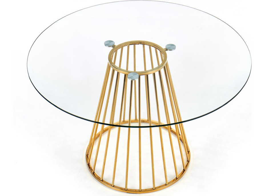 Jedálenský stôl LIVE - 120x75 cm - číre sklo/zlatý