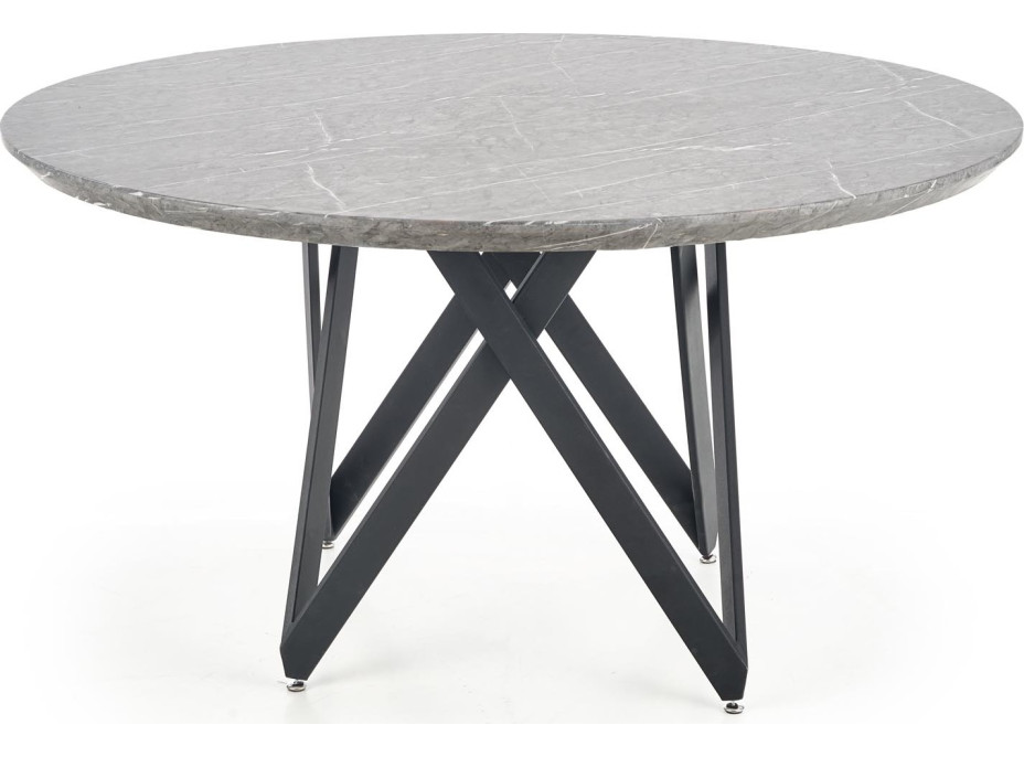 Jedálenský stôl GUSTO - 140x77 cm - popolavý mramor/čierny