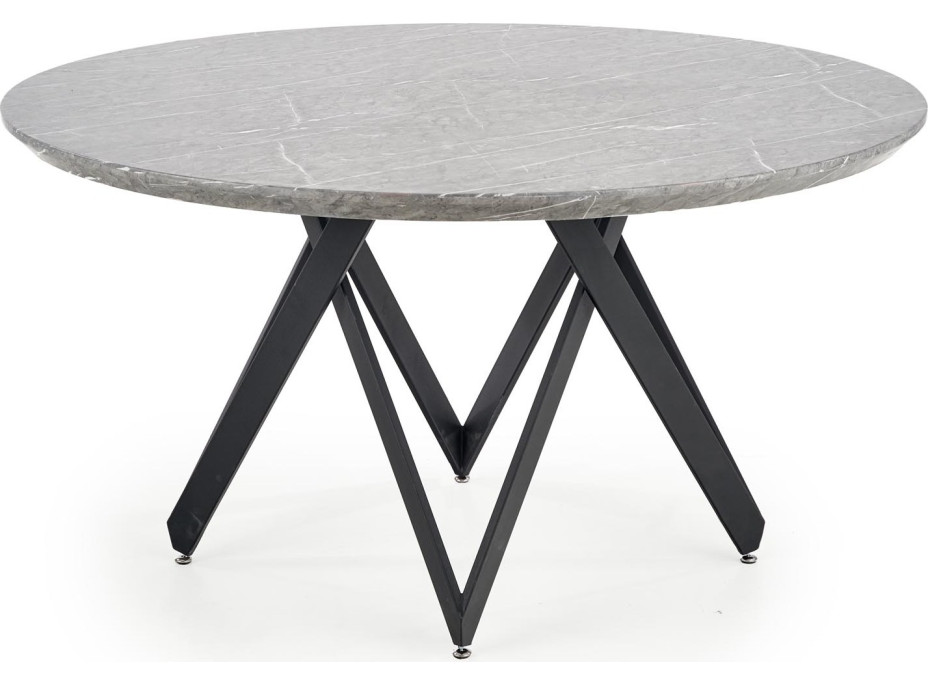 Jedálenský stôl GUSTO - 140x77 cm - popolavý mramor/čierny