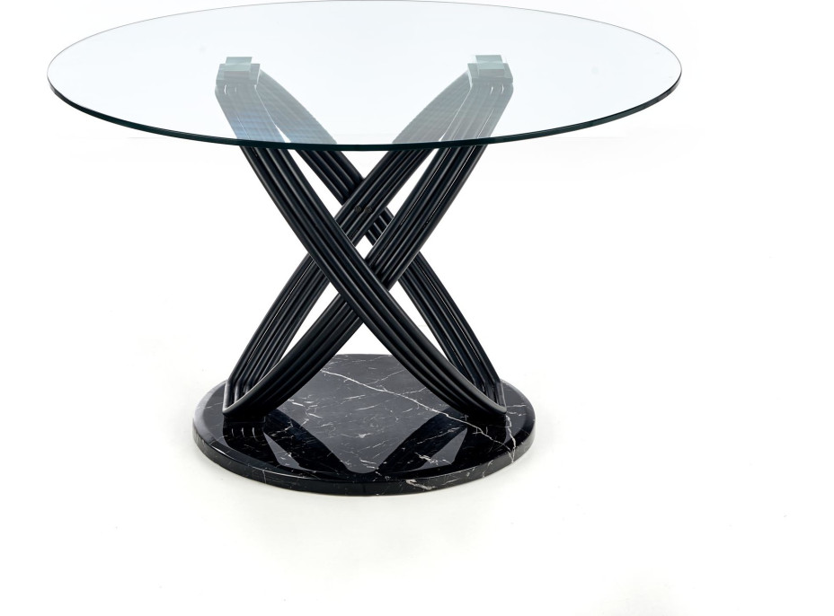 Jedálenský stôl OPTIK - 122x77 cm - číre sklo/čierny