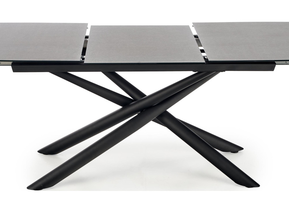 Jedálenský stôl PELLO 180(240)x95x77 cm - rozkladací - tmavo šedý/čierny