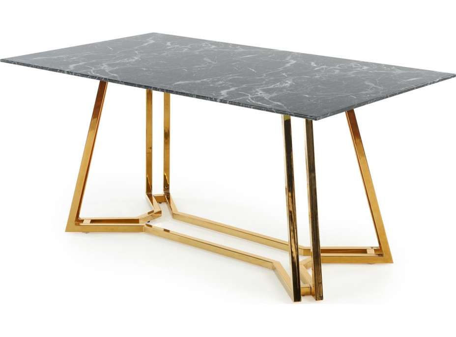 Jedálenský stôl KONI 160x90x75 cm - sklo/zlatý