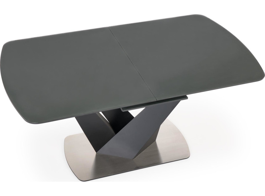 Jedálenský stôl PATRIK 160(200)x90x77 cm - rozkladací - tmavo šedý/čierny