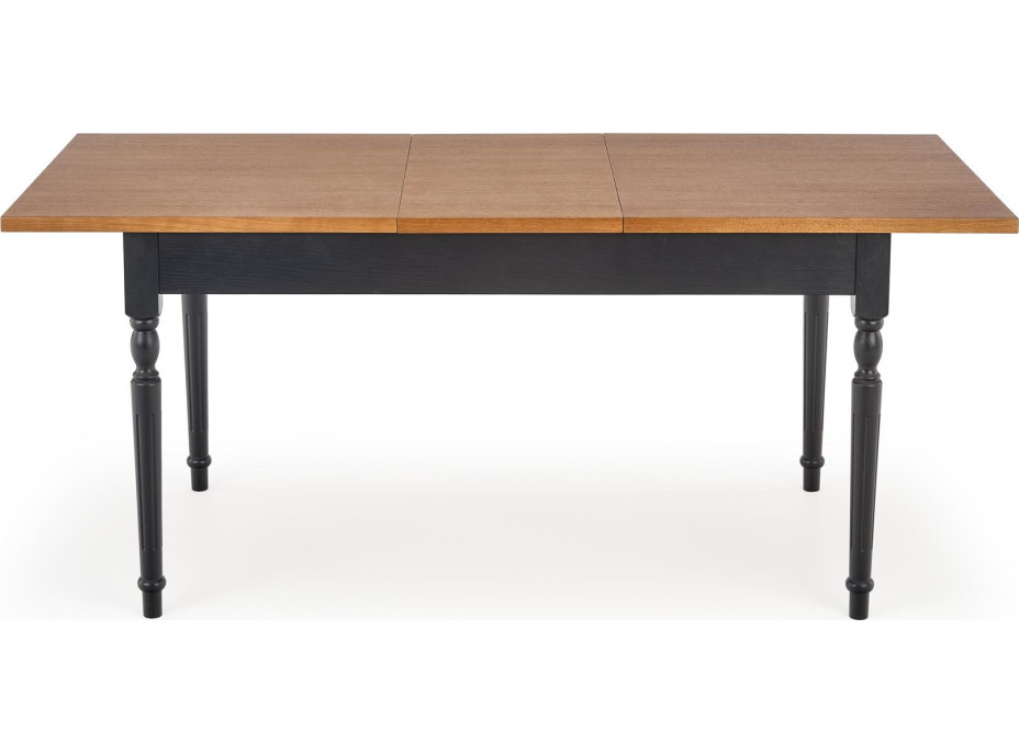 Jedálenský stôl ROKOKO - 140(220)x80x76 cm - rozkladací - tmavý dub/čierny