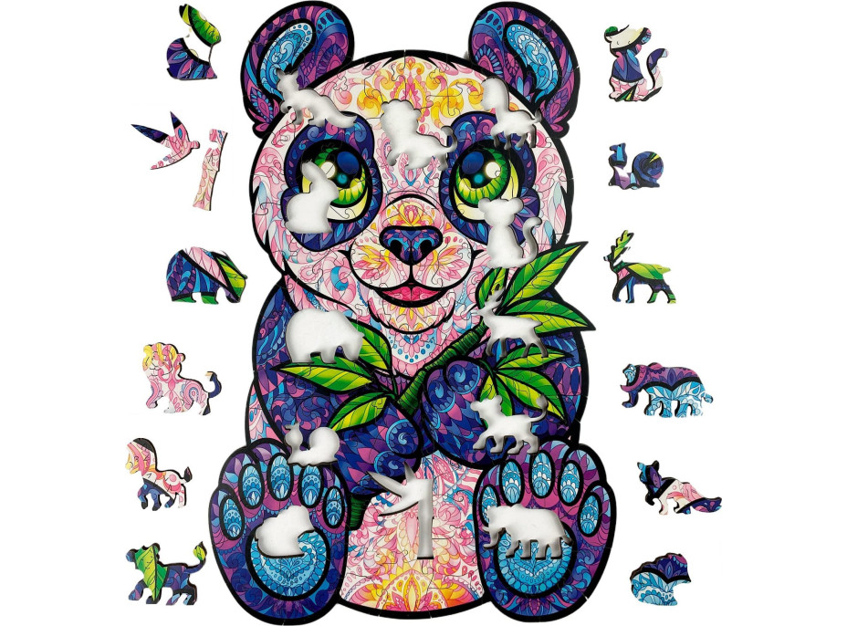 PUZZLER Drevené puzzle Sladká panda Amy 100 dielikov