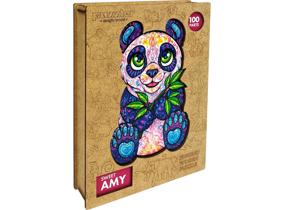 PUZZLER Drevené puzzle Sladká panda Amy 100 dielikov
