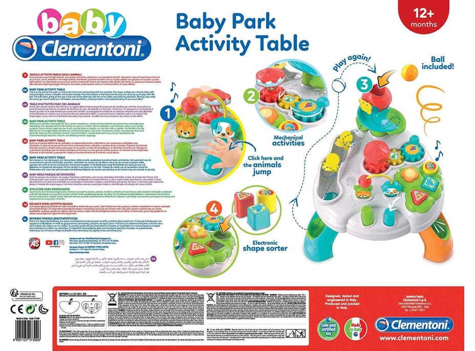 CLEMENTONI BABY Interaktívny hrací stolík Activity Park so svetlami a zvukmi