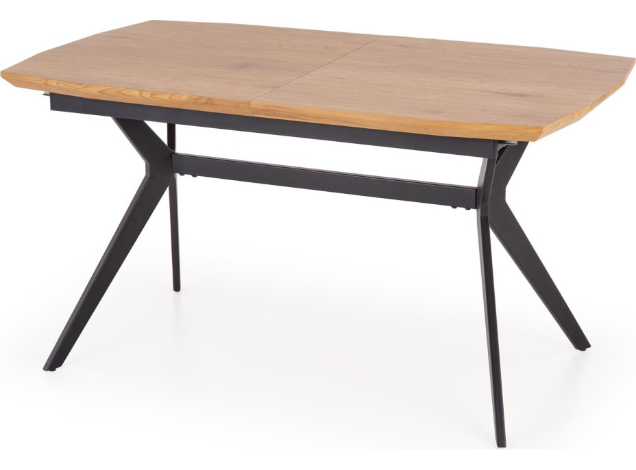 Jedálenský stôl GUSTAV - 140(180)x90x76 cm - rozkladací - dub zlatý/čierny