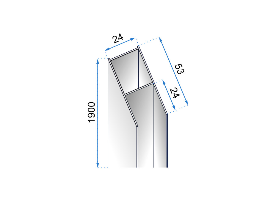 Rozširujúca profilová lišta MAXMAX Rea k sprchovým kútom a dverám MOLIER - čierna