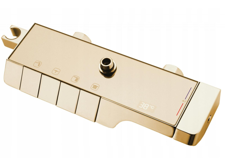 Sprchová súprava Rea ROB s termostatickou batériou a výtokom do vane - zlatá