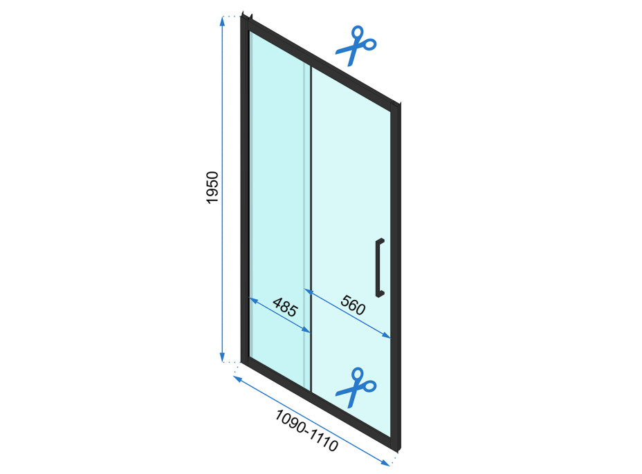 Sprchové dvere MAXMAX Rea RAPID slide 110 cm - zlaté