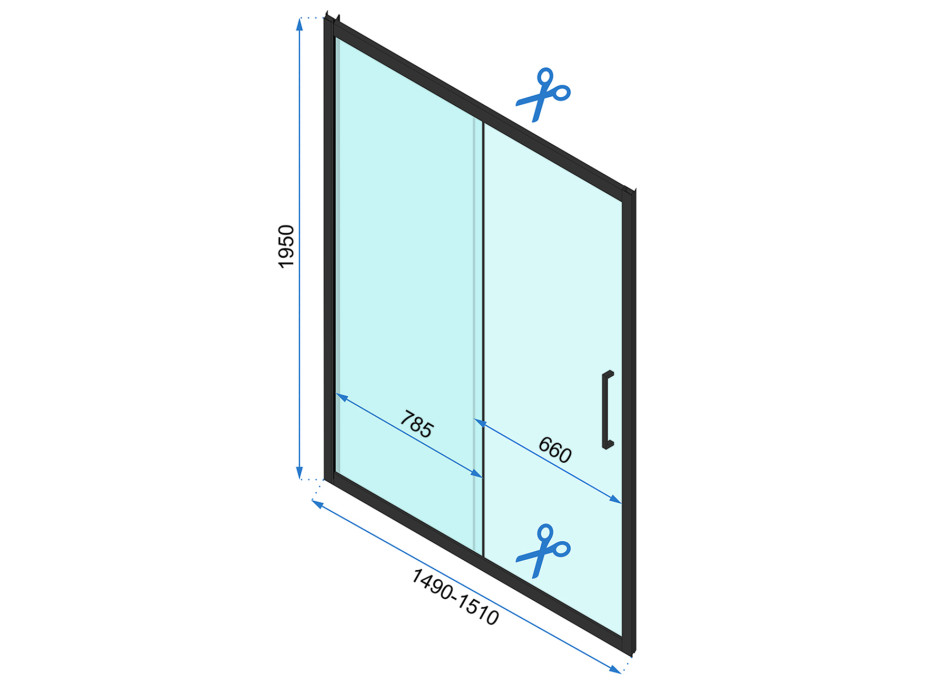 Sprchové dvere MAXMAX Rea RAPID slide 150 cm - chróm