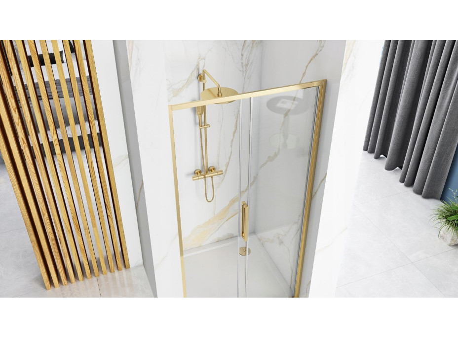 Sprchové dvere MAXMAX Rea RAPID slide 150 cm - zlaté