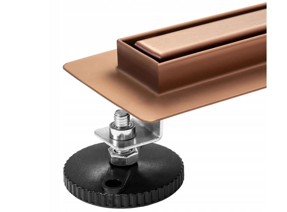 Sprchový žľab MAXMAX Rea NEO PRE SLIM - medený brúsený