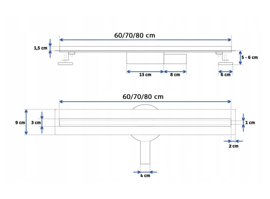 Sprchový žľab MAXMAX Rea NEO PRE SLIM - medený brúsený