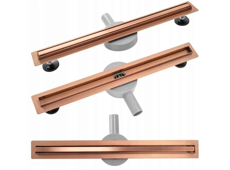 Sprchový žľab MAXMAX Rea NEO PRE SLIM - medený brúsený