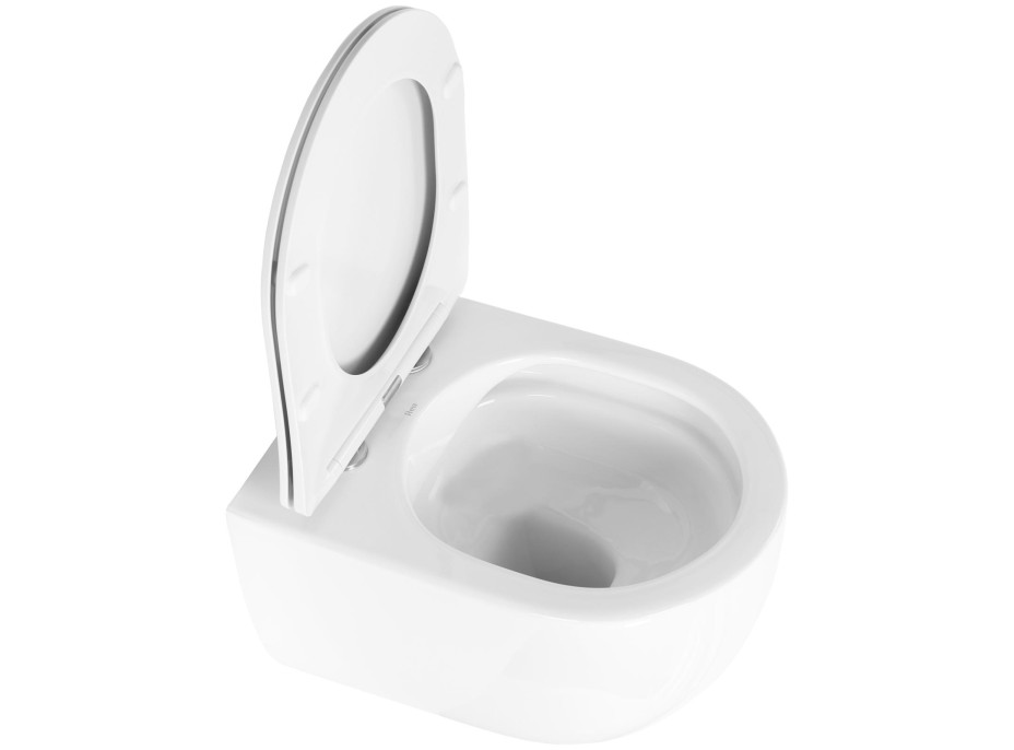 Závesné WC Rea OLIVIER + Duroplast sedátko flat - biele