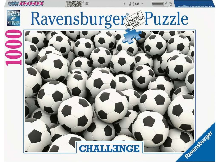 RAVENSBURGER Puzzle Challenge: Futbalové lopty 1000 dielikov