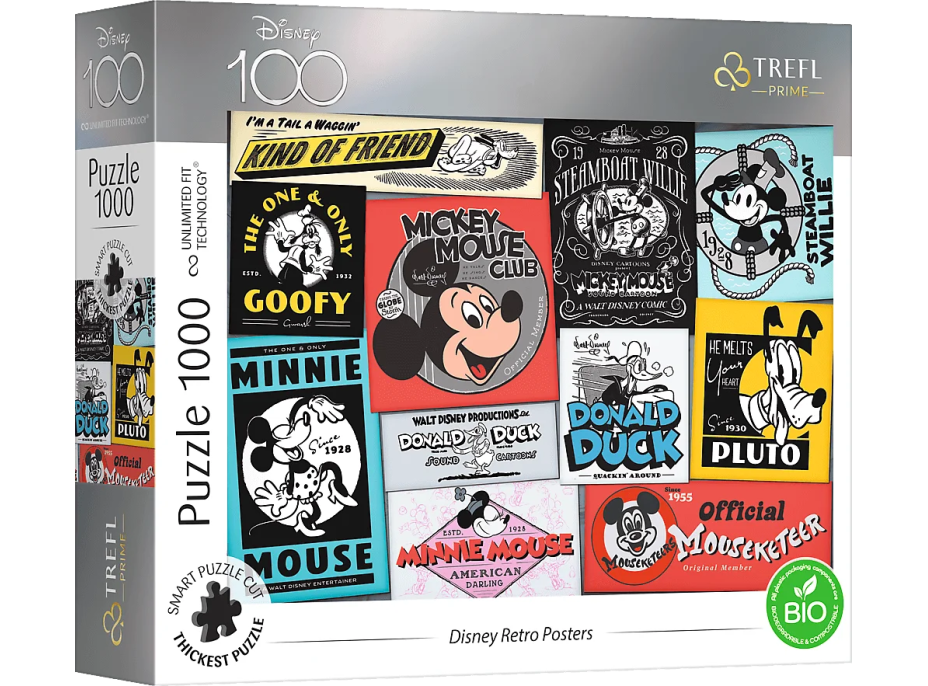 TREFL Puzzle UFT Disney 100 rokov: Retro plagáty 1000 dielikov