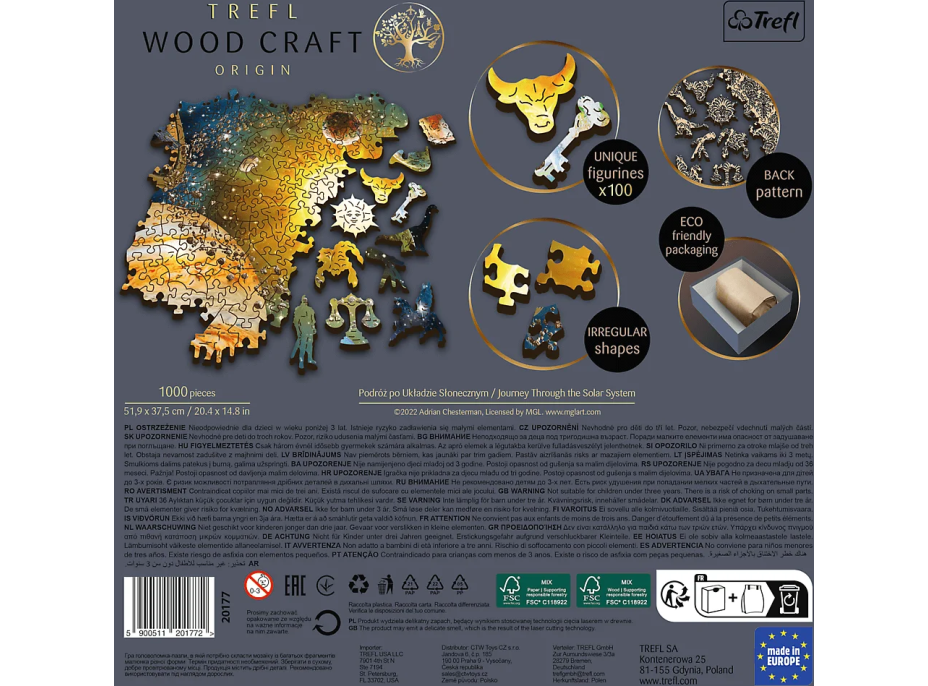 Trefl Wood Craft Origin puzzle Cesta slnečnou sústavou 1000 dielikov